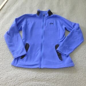 The North Face Jacket Womens Medium Fleece Blue Flashdry Hiking Outdoor Light